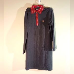 Tommy Hilfiger Black Knit Polo Casual Tee Shirt Dress Size Medium